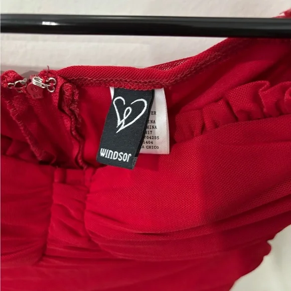 RED WINDSOR DRESS XS and BROWN ZARA RUFFLE DRESS XS - Picture 4 of 9